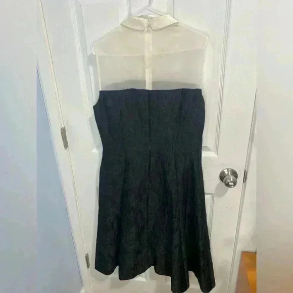 NWT Kate Spade Vintage Silk Collared Black and White Dress Size 14 - Picture 5 of 11